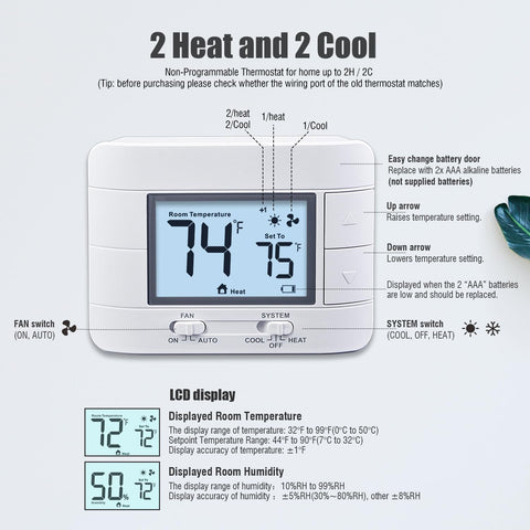 AW711 thermostat shows room humidity alongside temperature for comfort awareness