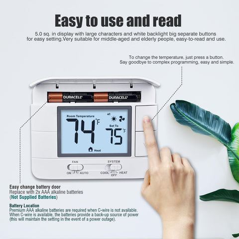 Swing control dial highlights precise temperature swing settings