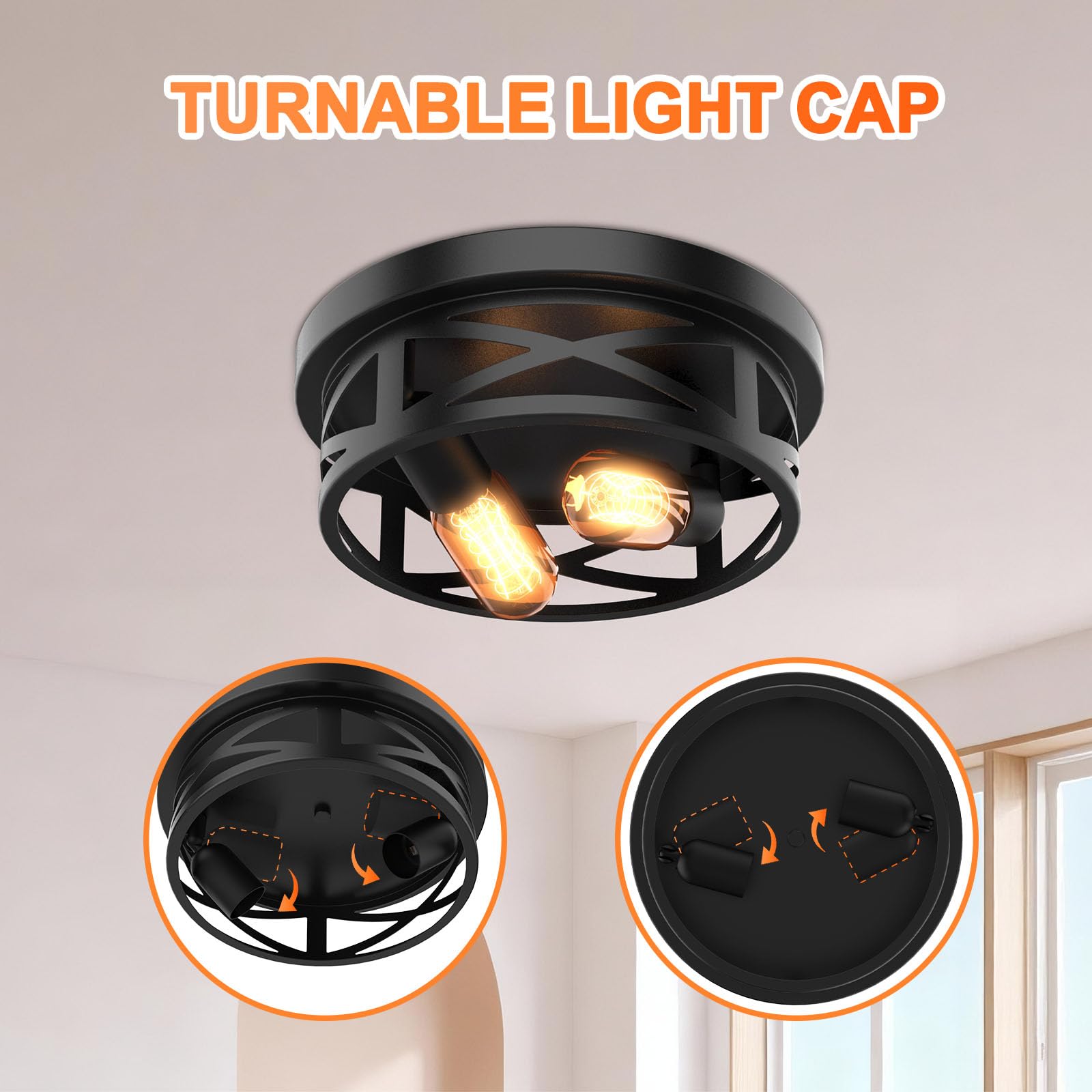 aoztomlux e26 base ceiling light compatible with LED bulbs