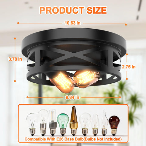 aoztomlux farmhouse ceiling light matte black adds rustic charm to living spaces