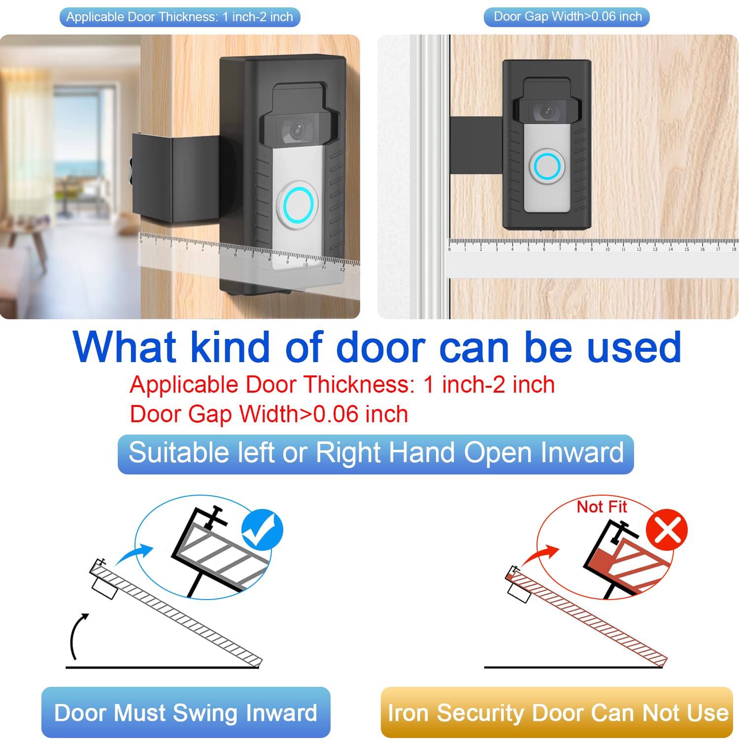 Ring video doorbell compatible bracket keeps device safe without drilling