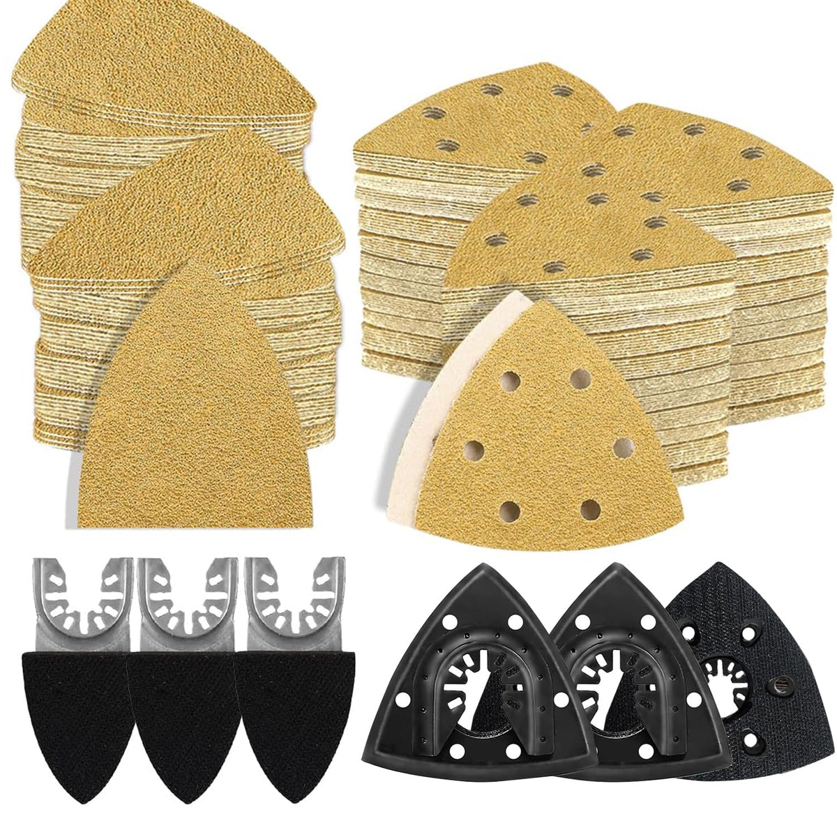 Aozzy triangle sanding pads installed for tight-space detailing.