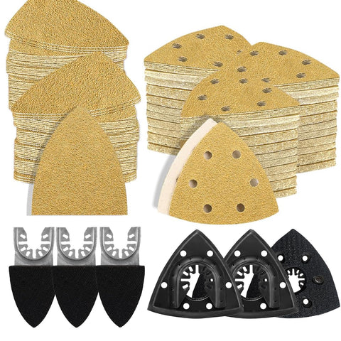 Aozzy triangle sanding pads installed for tight-space detailing.