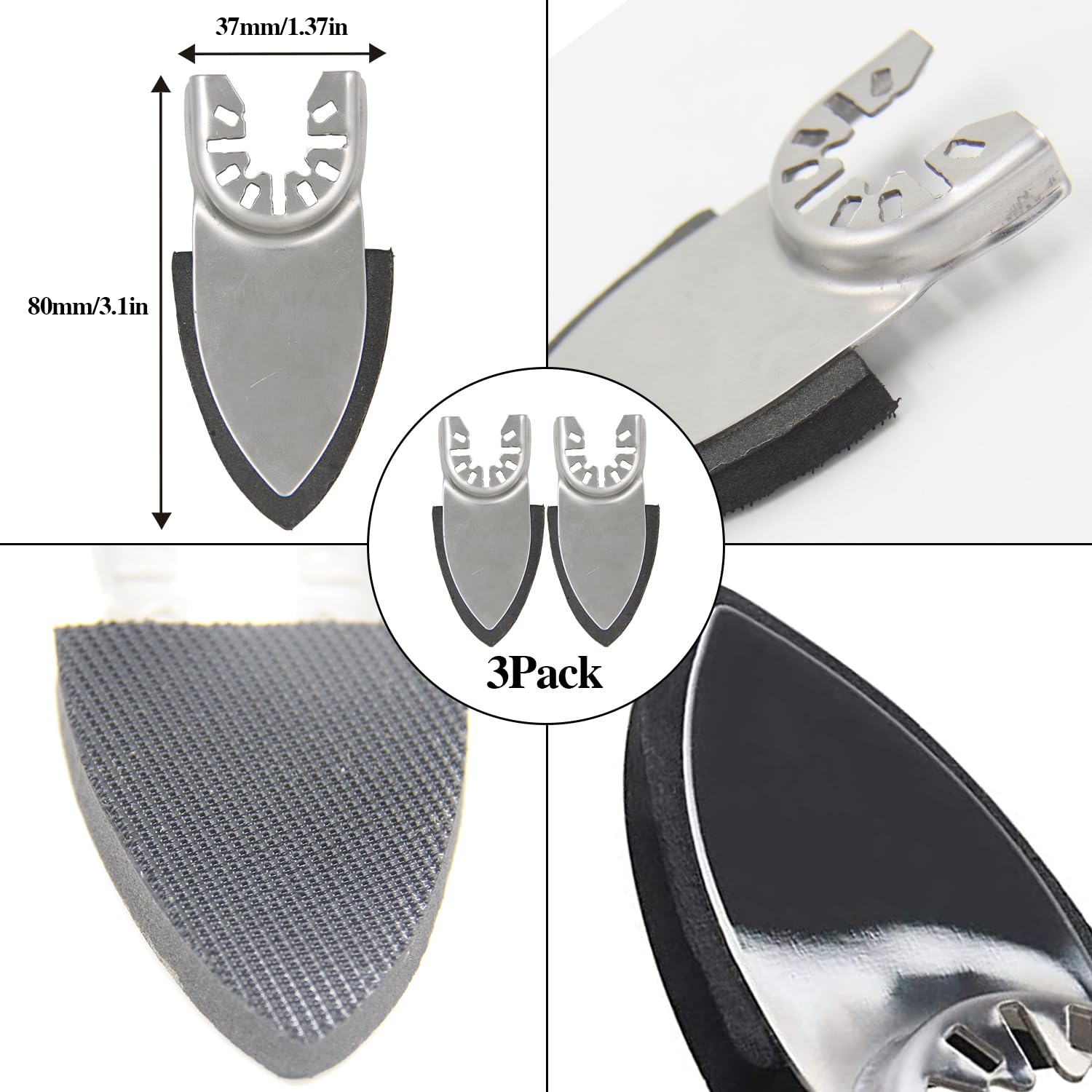 Aozzy universal hook-and-loop backing fits most oscillating tools.