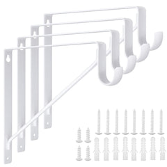 APACALI four-pack heavy-duty closet rod bracket in white provides sturdy rod support.