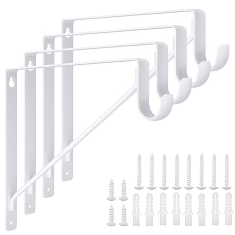 APACALI four-pack heavy-duty closet rod bracket in white provides sturdy rod support.