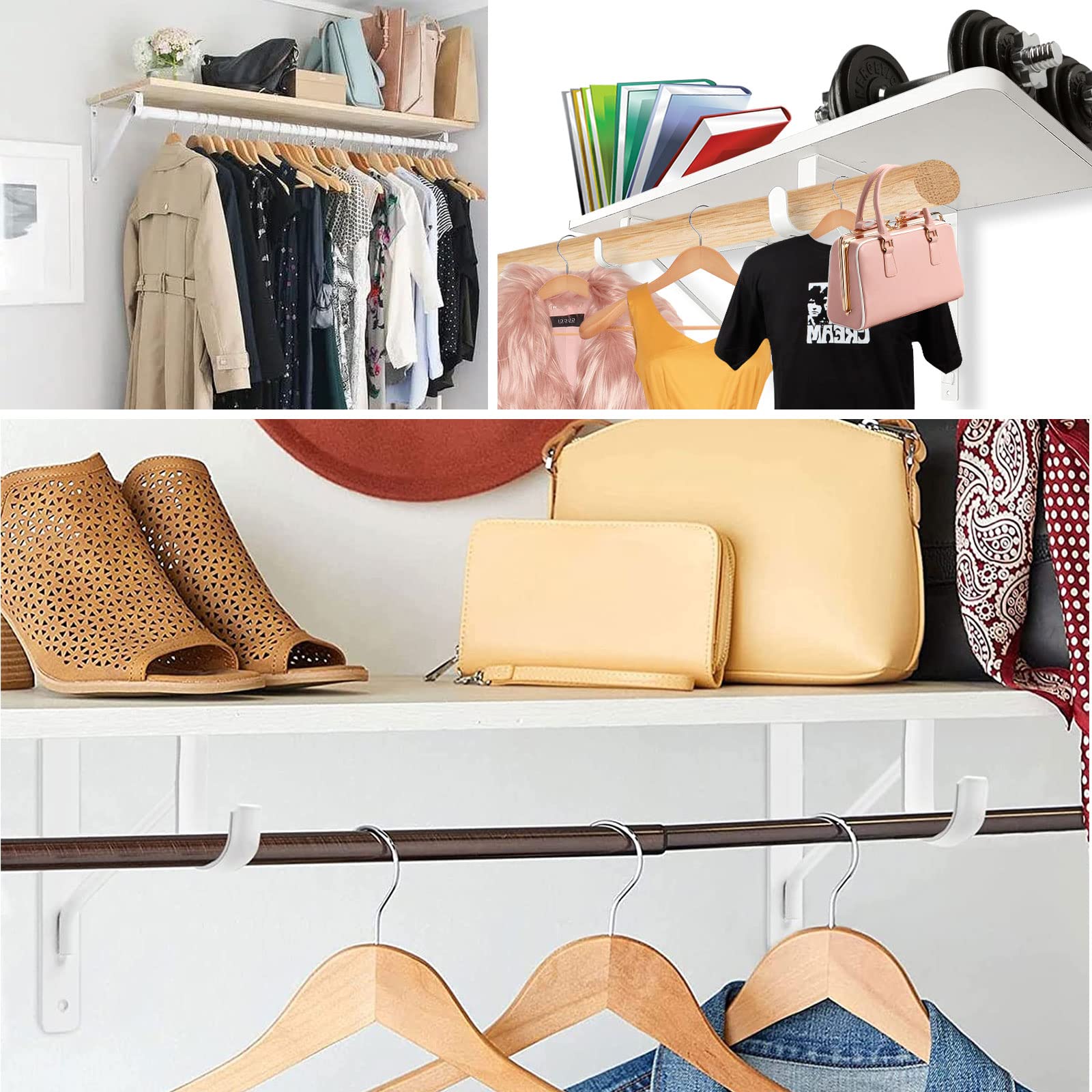 APACALI white decorative closet bracket that complements modern closet décor.