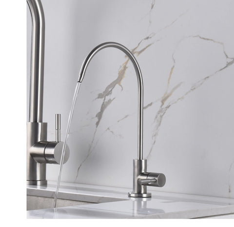 Apaix drinking water faucet with brushed stainless finish, built to endure daily use.