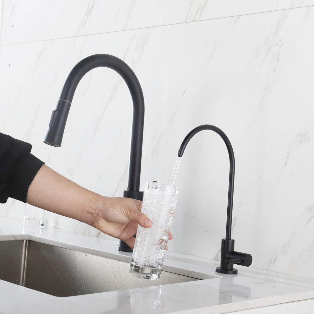 Apaix swivel spout faucet enabling easy filling of tall pitchers.