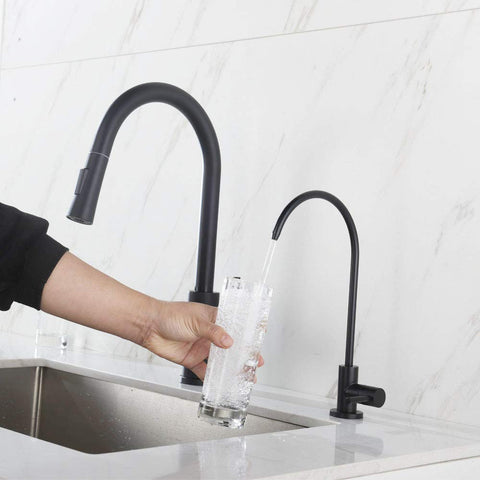 Apaix swivel spout faucet enabling easy filling of tall pitchers.
