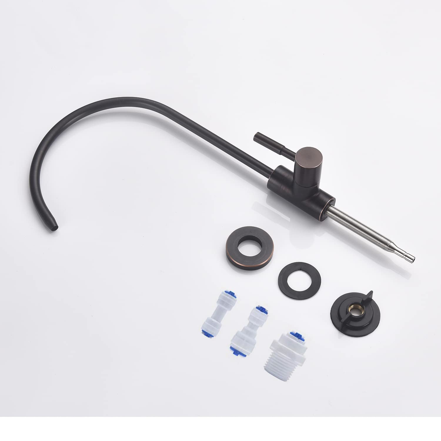 Apaix long-threaded-stem faucet fits thicker countertops securely.