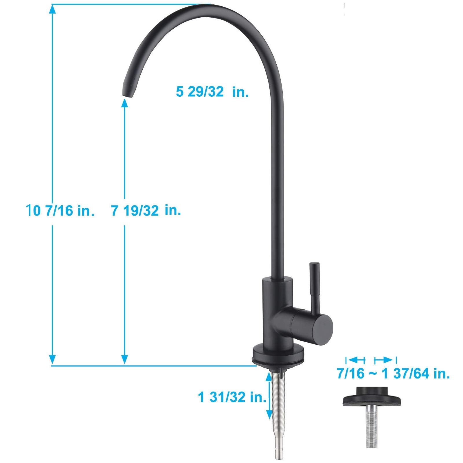 Apaix threaded stem 1-1/2 inch for thicker countertops.