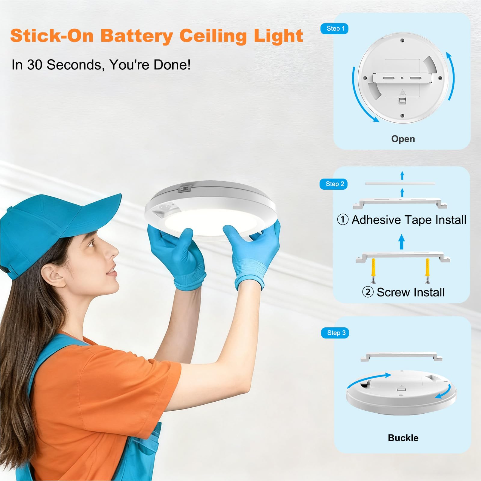 APCENS 6000K cool white LED glow delivers clear, even illumination.