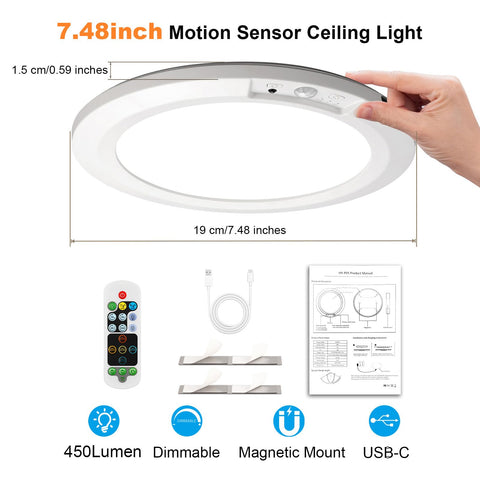 APCENS wireless motion ceiling light in hallway for safe passage