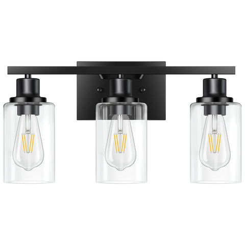 Apenath vanity over mirror provides balanced illumination for grooming.