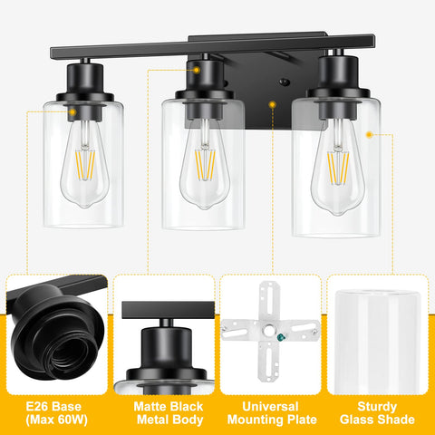Apenath wall mount vanity light ideal for hallways, bathrooms, and bedrooms.