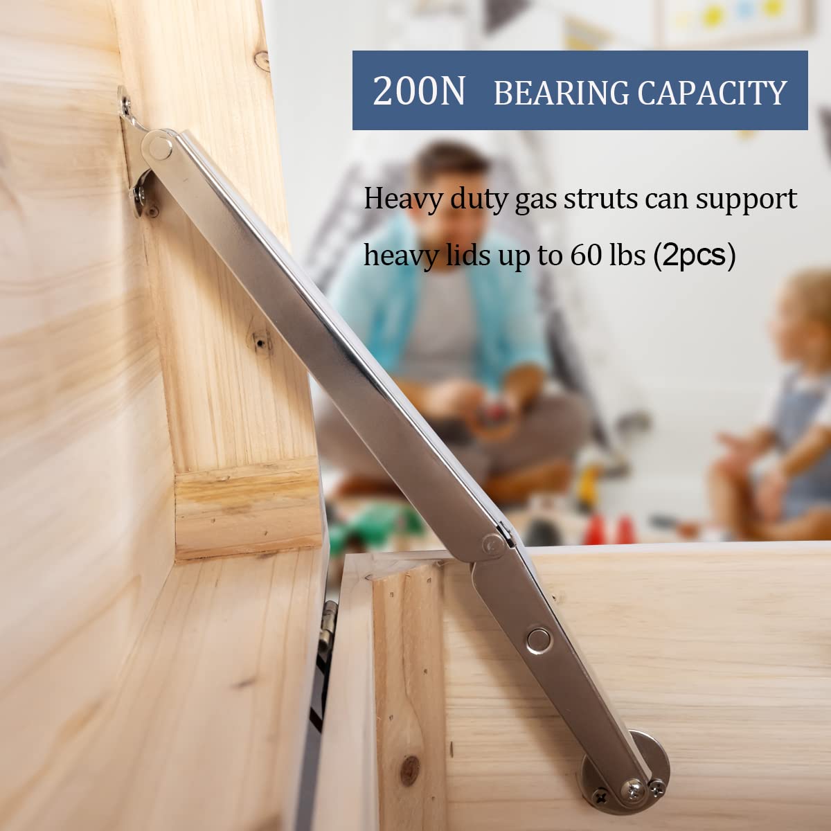 APFFSY soft-close heavy lid hinge in installation view prevents slams.
