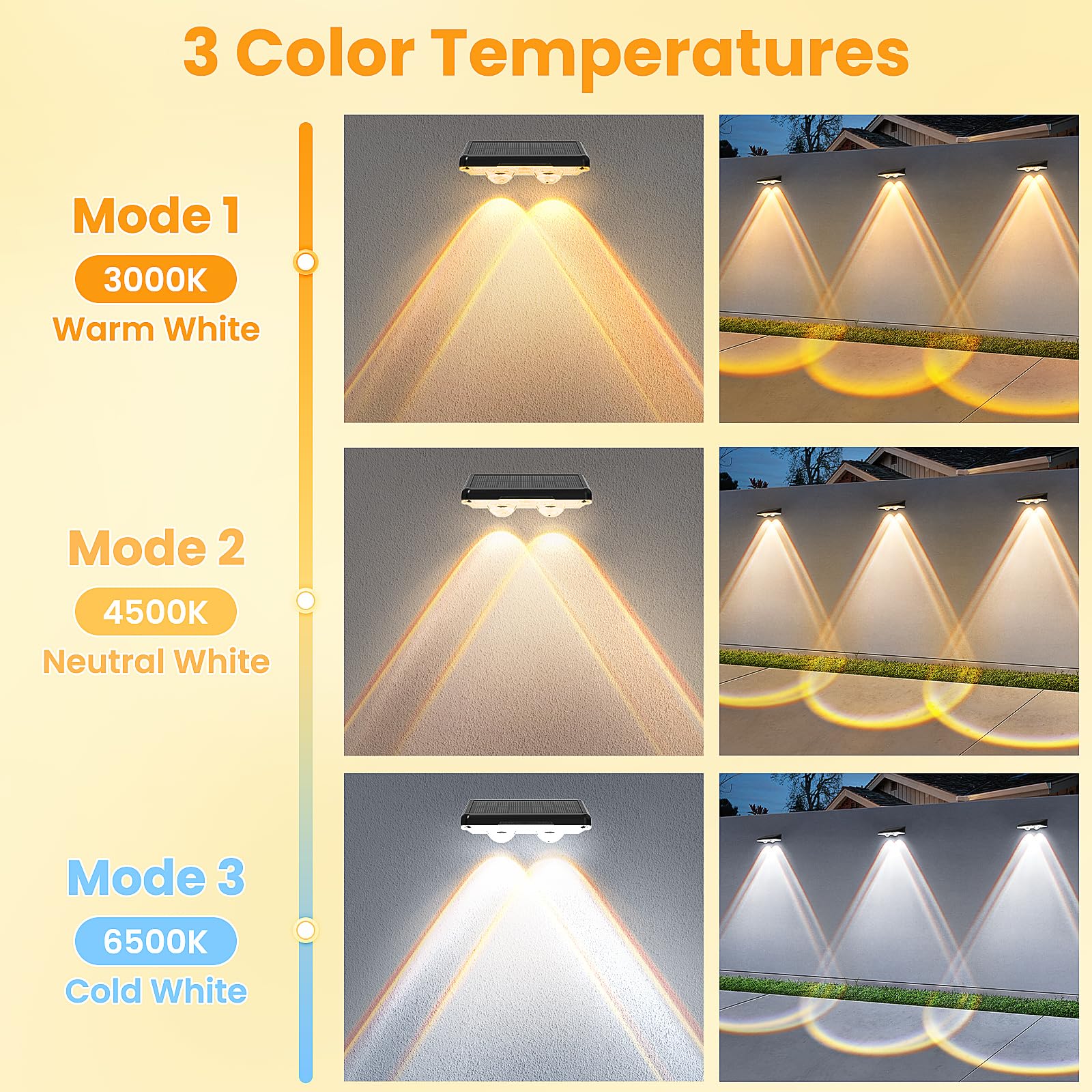 APILAB dual-lens solar beam creates layered wall lighting for driveways and stairs.