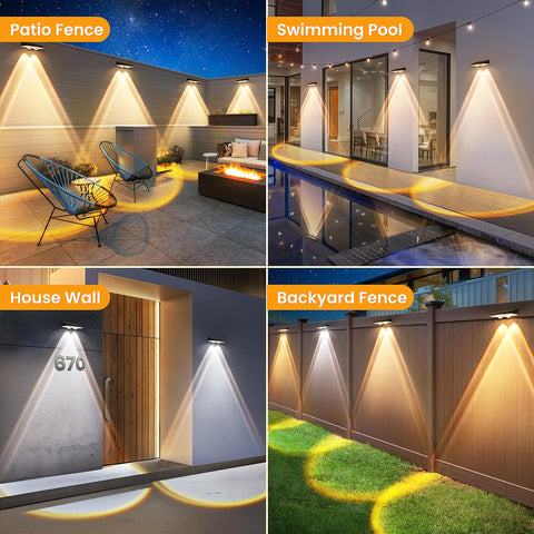APILAB Solar Fence Lights 3-modes switch provides warm, neutral, and cool white lighting for mood and clarity.