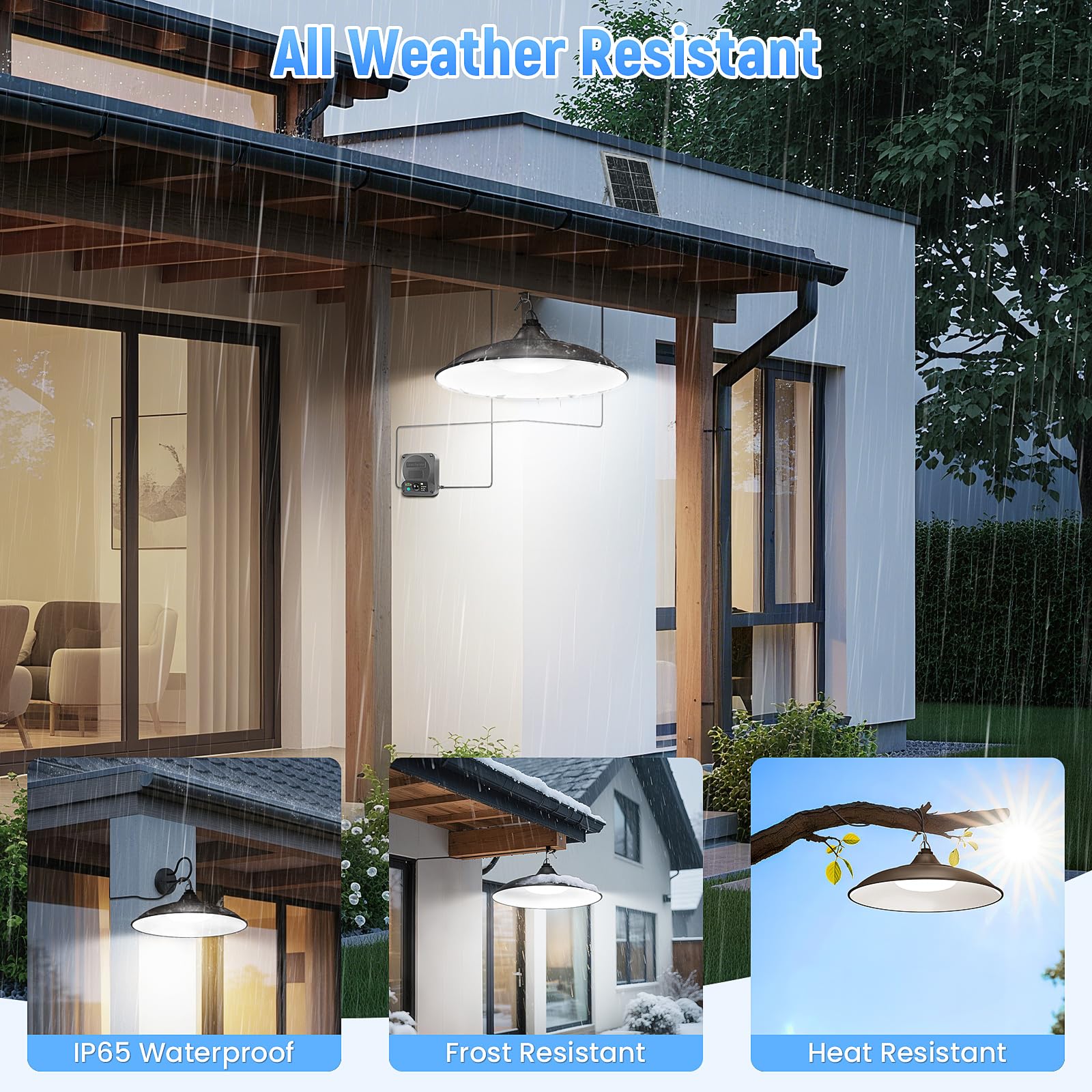 APILAB Solar Shed Light IP65 rating protects against rain and dust