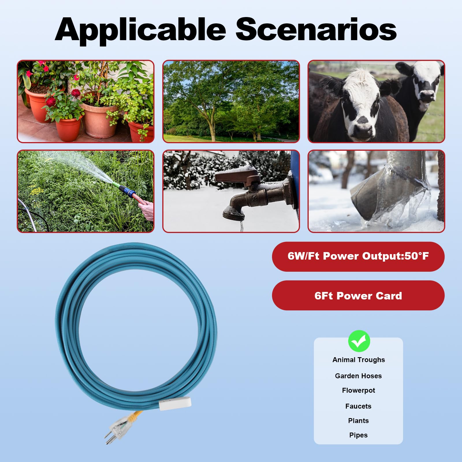 APIOLO 6FT heat tape offers easy installation across multiple setups.