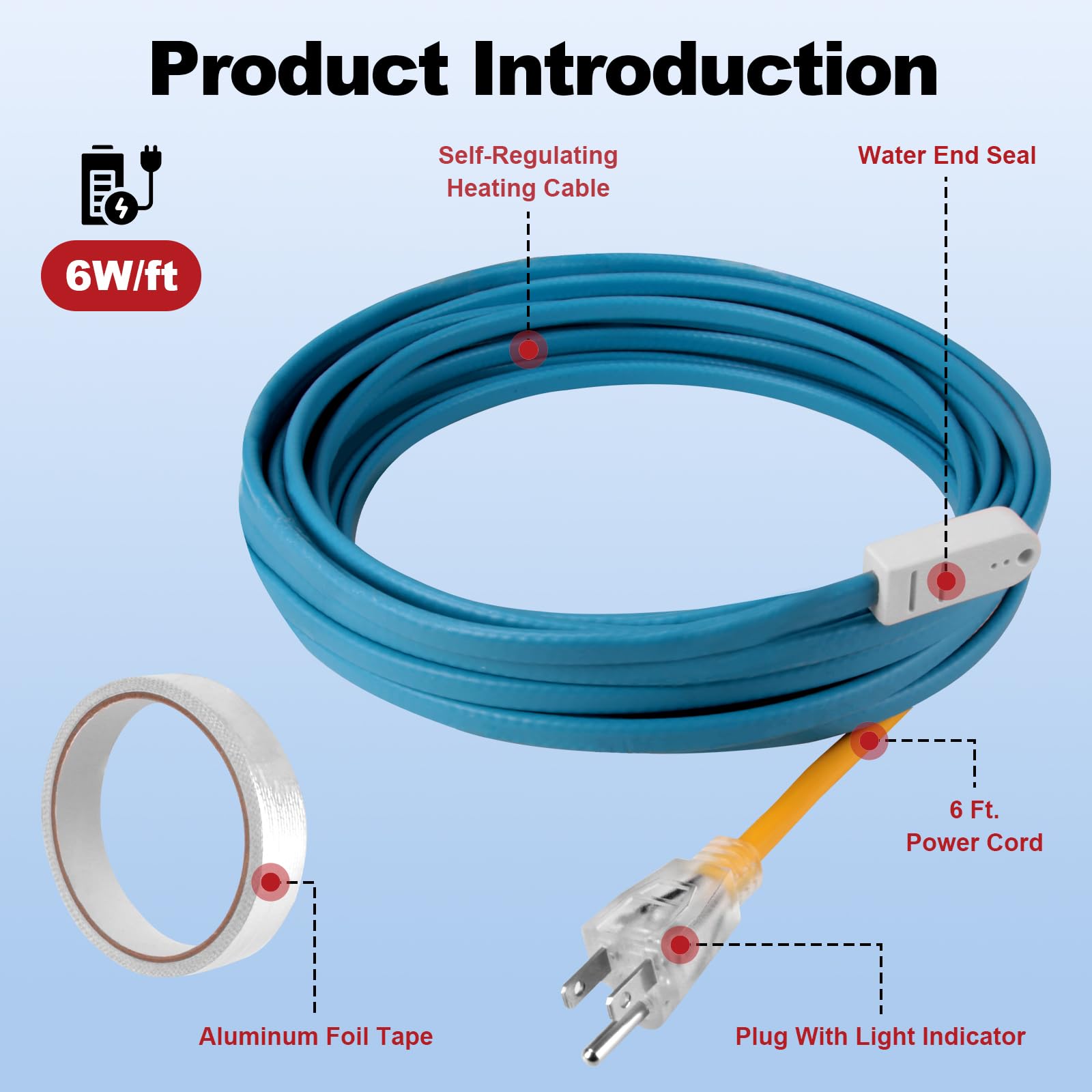 APIOLO gutter heat cable keeps roof gutters clear of ice buildup.