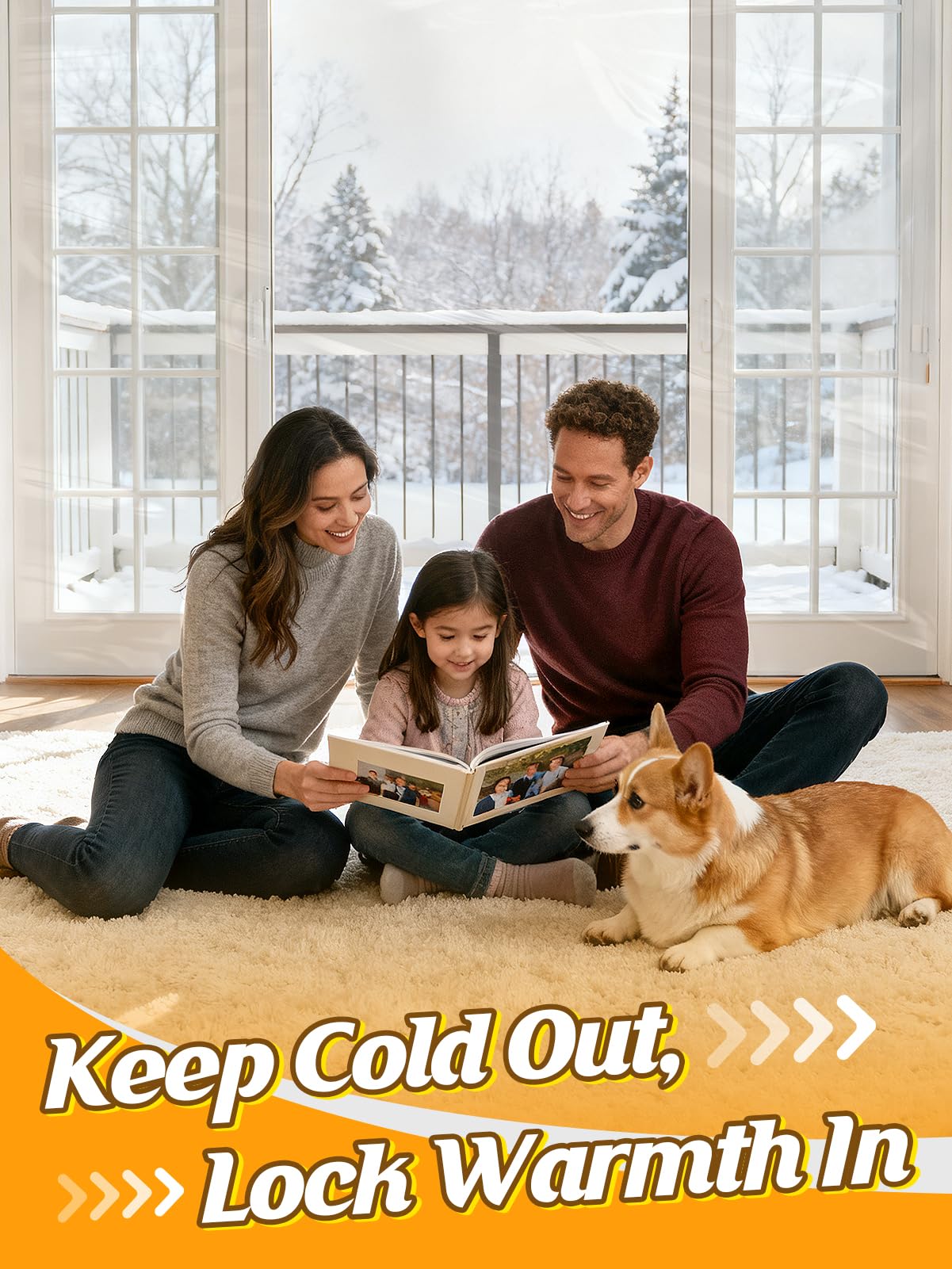 Apipi clear film on door stays transparent for an unobstructed outdoor view.