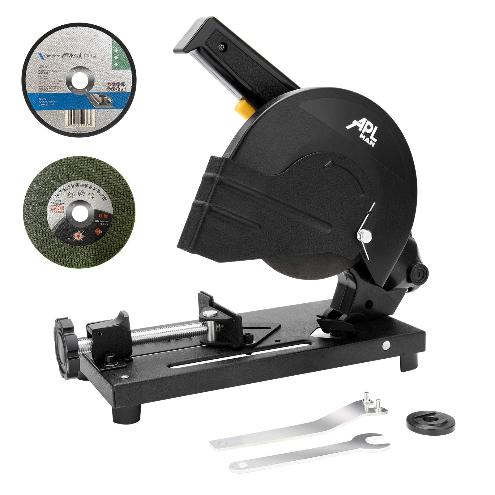 APL MAN 6-inch cut-off saw motor and replaceable brushes for durable power.