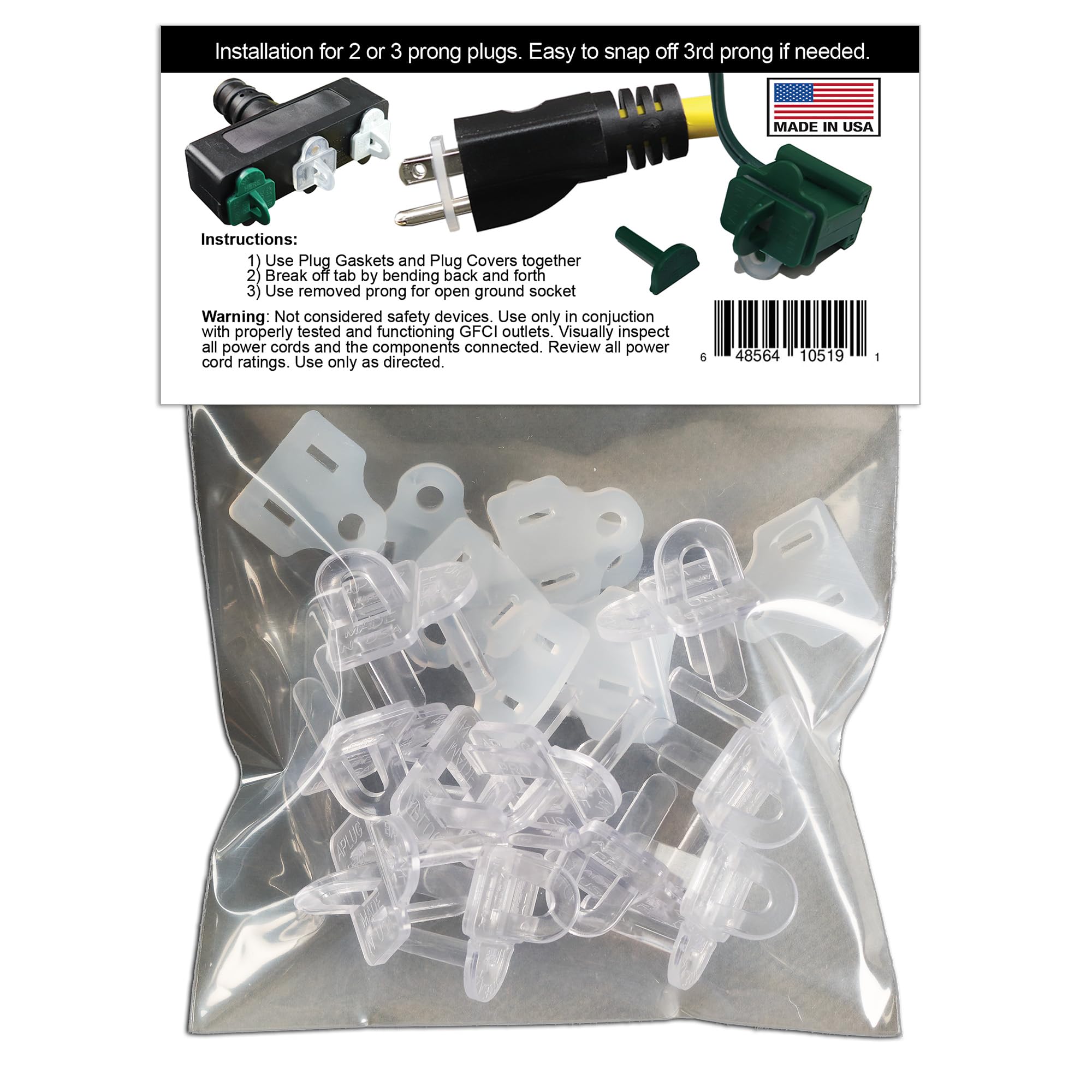 APUGPRO Weatherproof clear plug cover protects plugs in wet conditions.