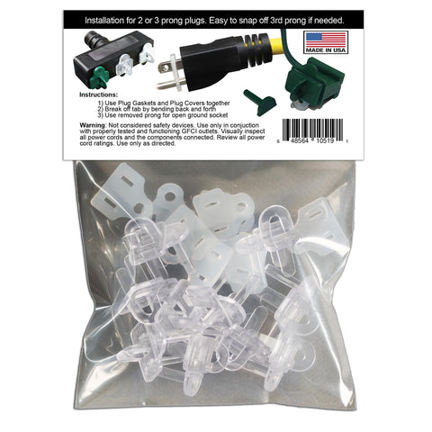 APUGPRO Weatherproof clear plug cover protects plugs in wet conditions.