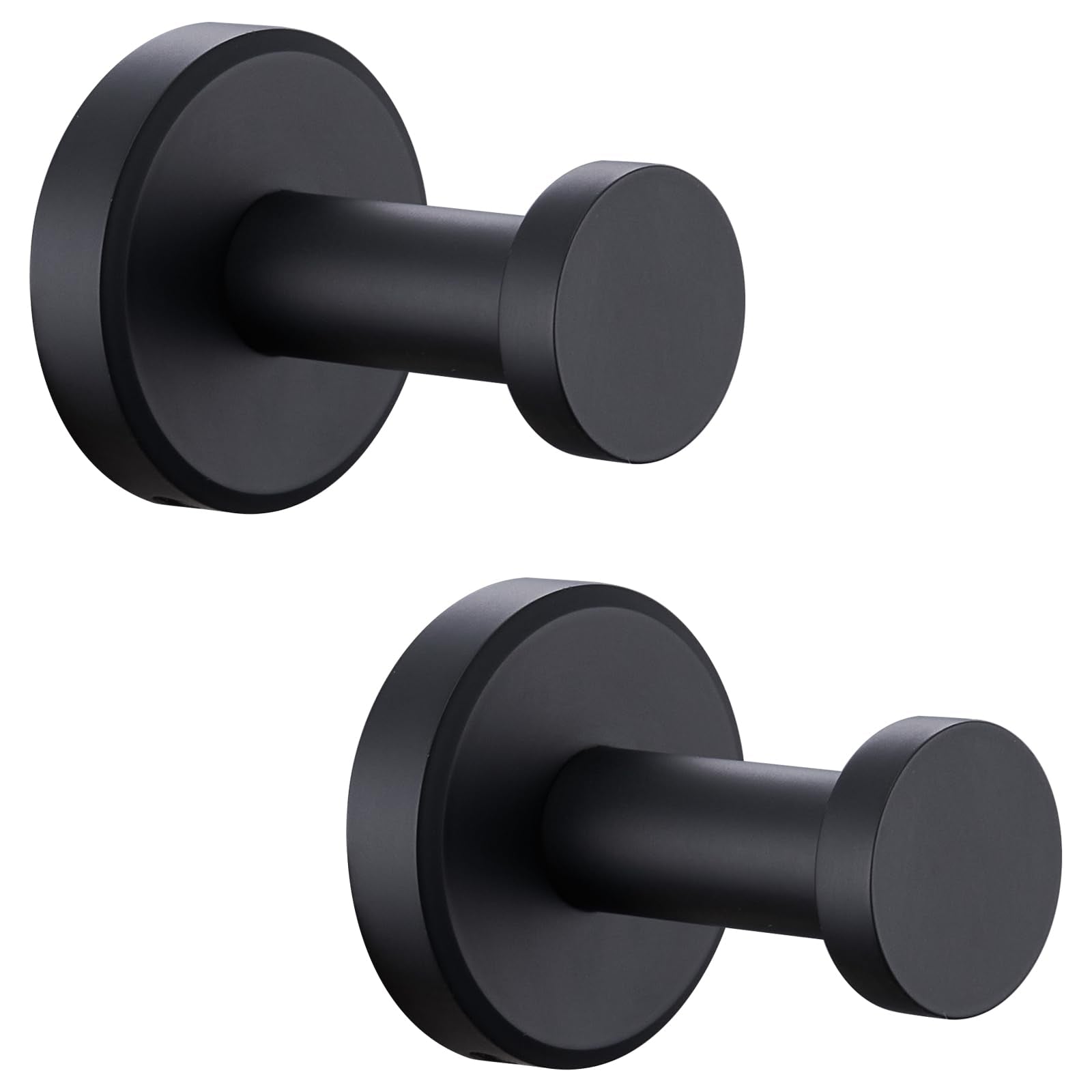 APLusee matte black robe hook close-up showing stainless steel durability