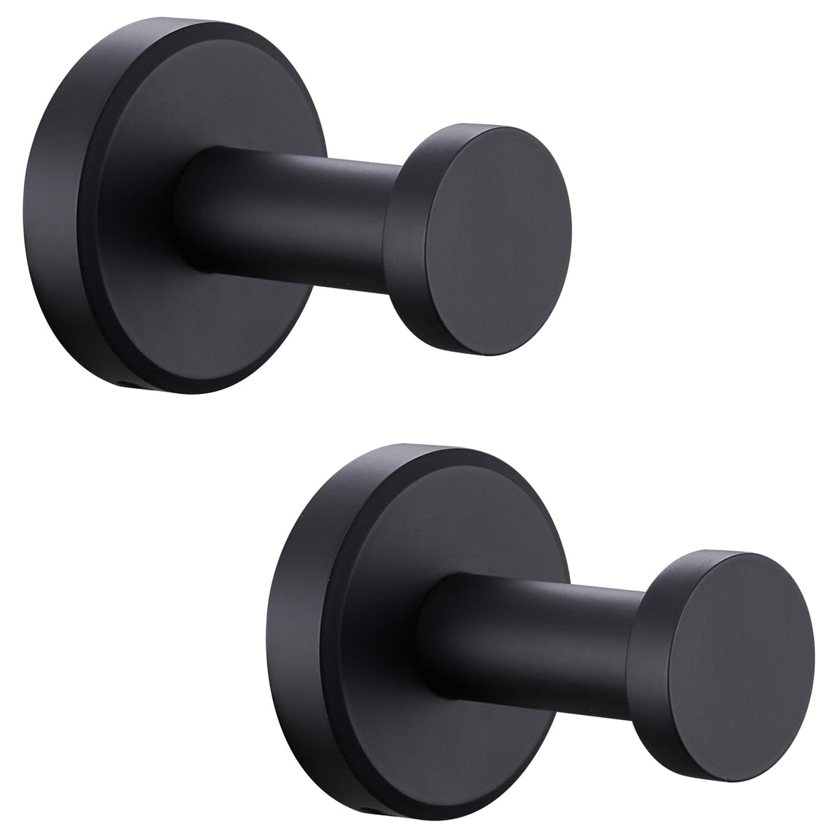 APLusee matte black robe hook close-up showing stainless steel durability