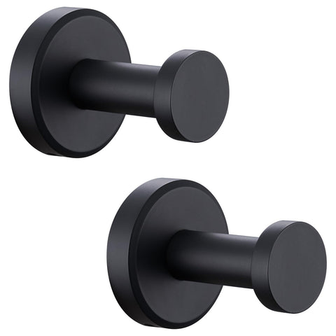 APLusee matte black robe hook close-up showing stainless steel durability