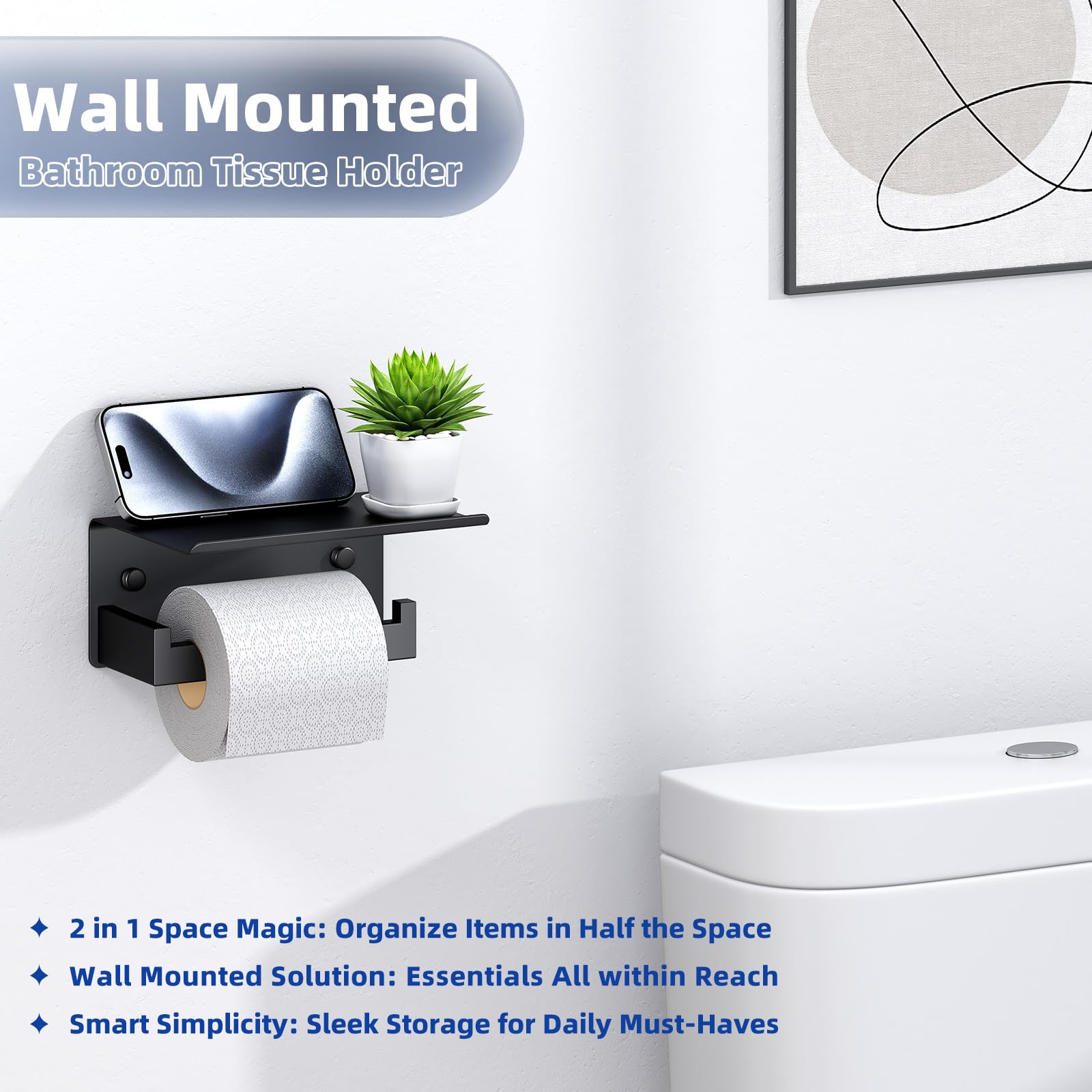 APLusee stainless steel construction with matte black finish for durable bathroom use