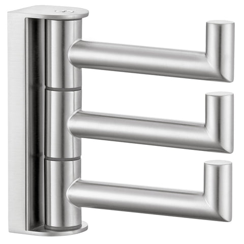 APLusee swivel towel hook with three arms for versatile bathroom organization.