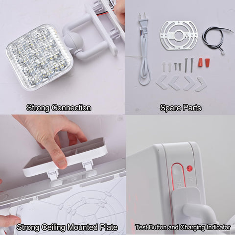 Apmeetlux red exit sign battery backup provides emergency illumination during power failure