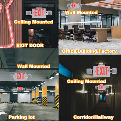 Apmeetlux red exit sign helps guide occupants in busy venues