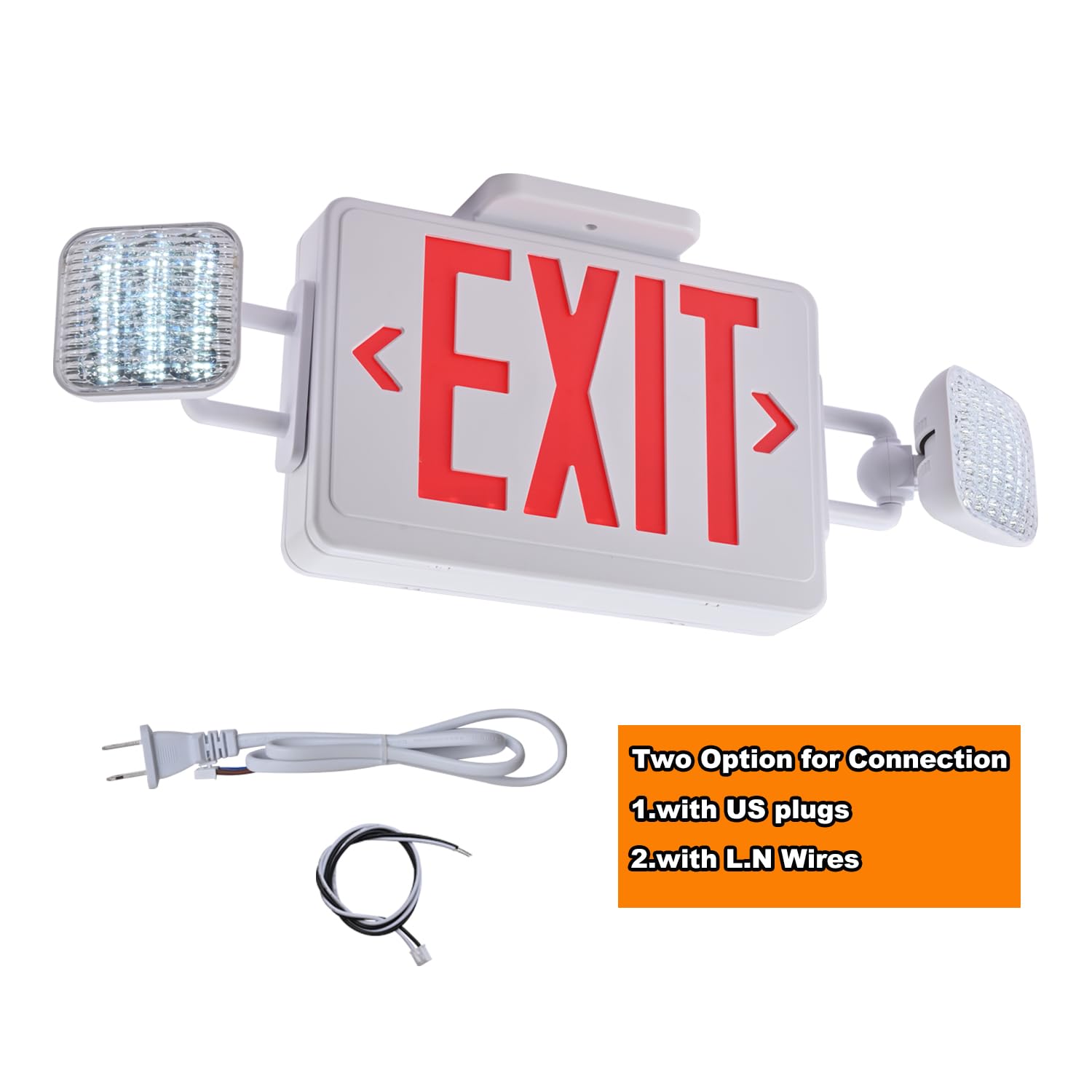 Apmeetlux red exit sign with plug-in cord for easy installation