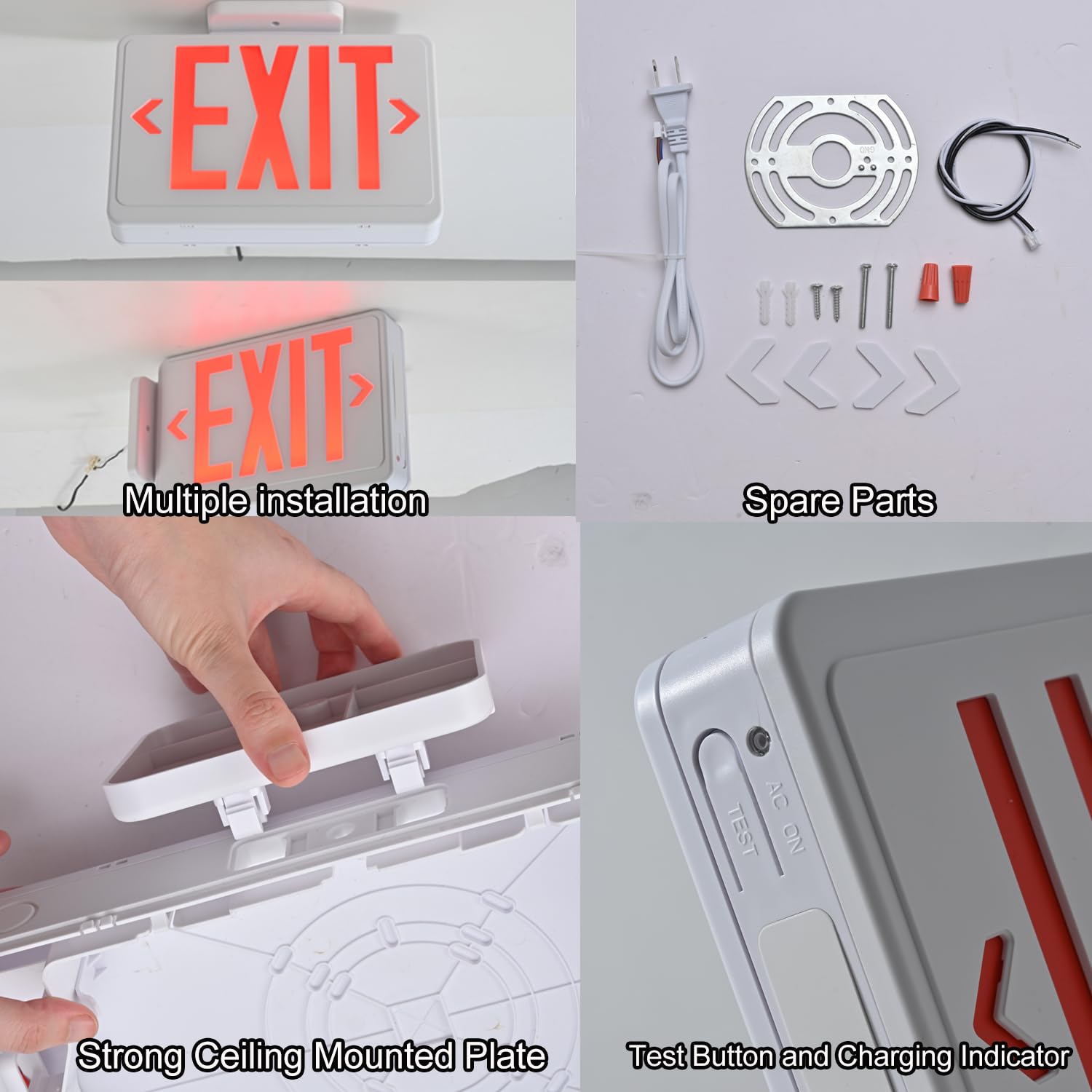 Apmeetlux red LED exit sign battery backup indicator for outages