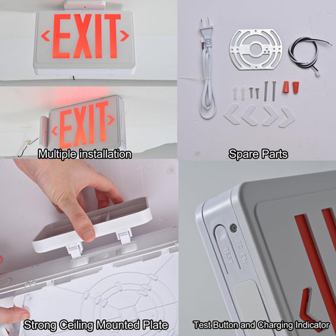 Apmeetlux red LED exit sign battery backup indicator for outages