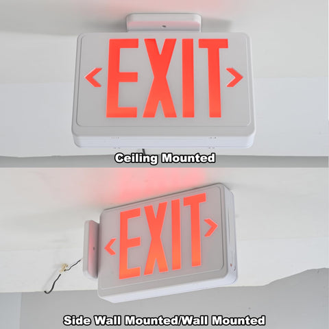 Apmeetlux red LED exit sign wall mount installation for flexible spaces