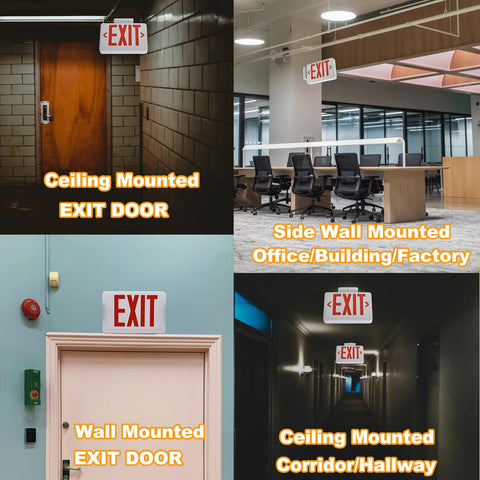 Apmeetlux red LED exit sign wide-angle illumination for large areas