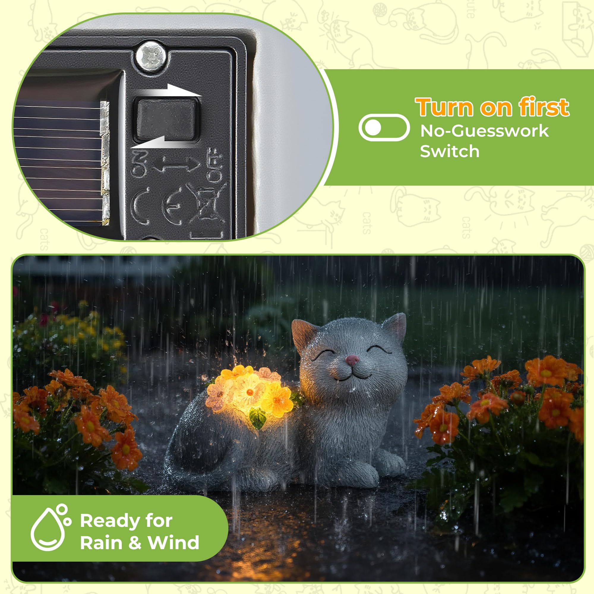 APOBATK Garden Statue features weatherproof base for year-round display.