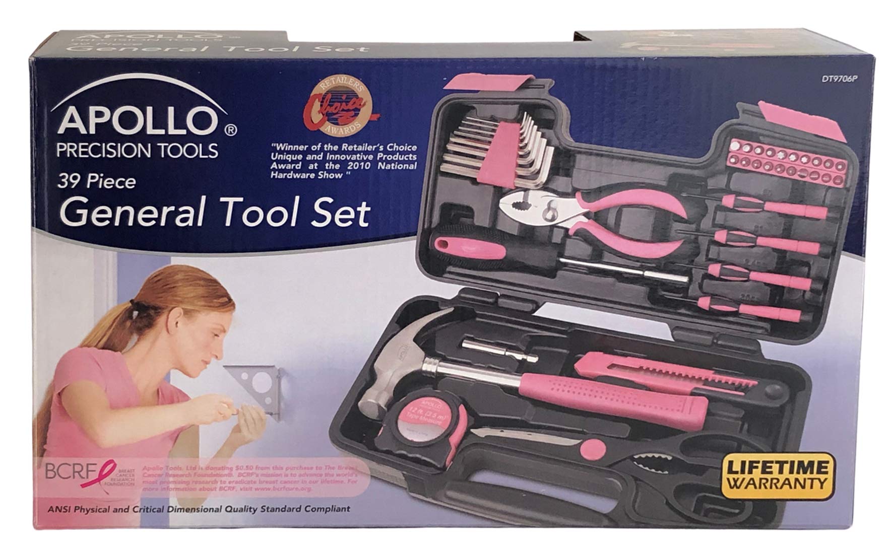 Apollo Tools pink bit driver with extension improves reach and leverage.