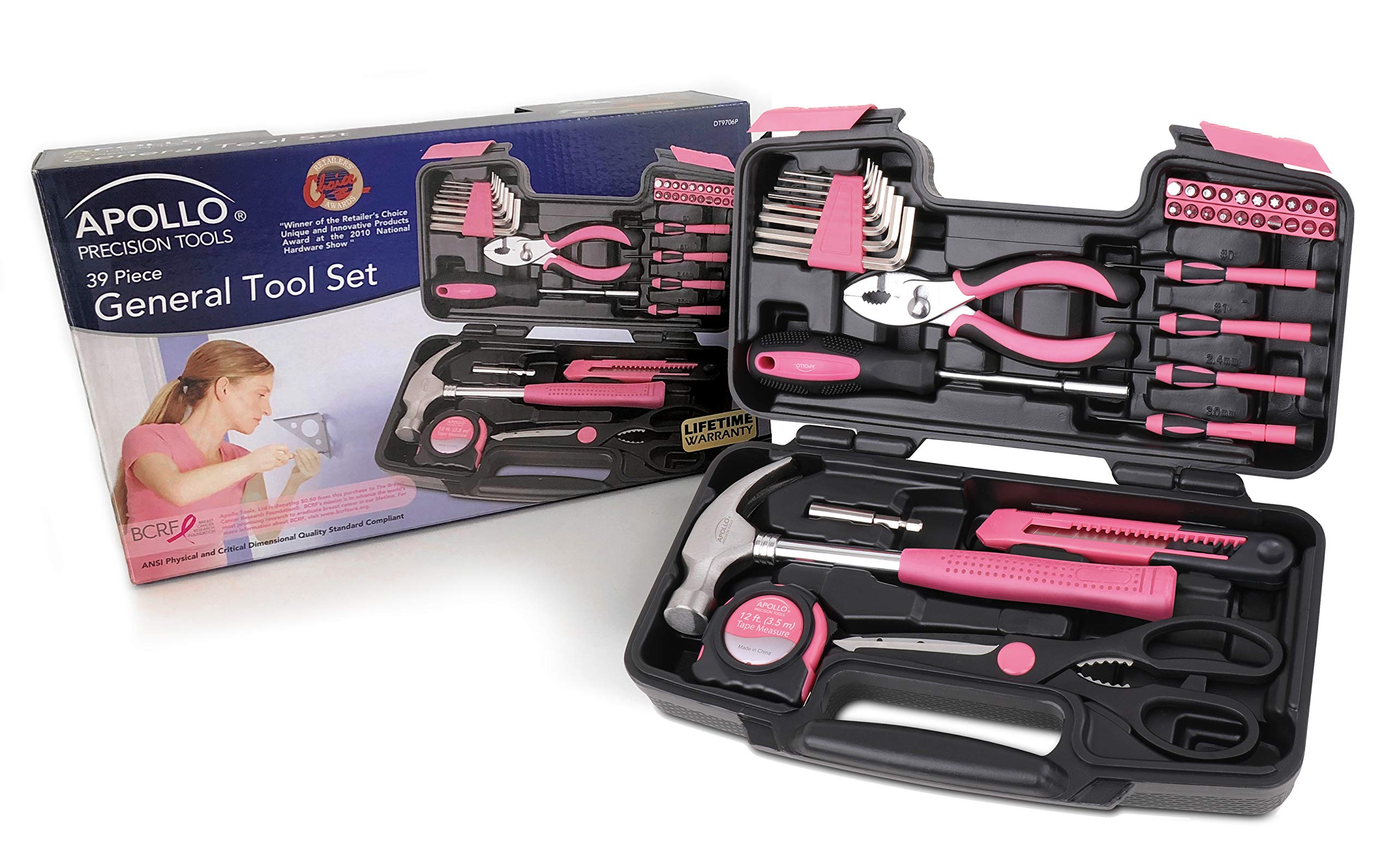 Apollo Tools pink claw hammer provides solid striking control for common tasks.