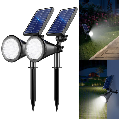 APOMAO dual-head solar light with rotatable panel for precise evening illumination.