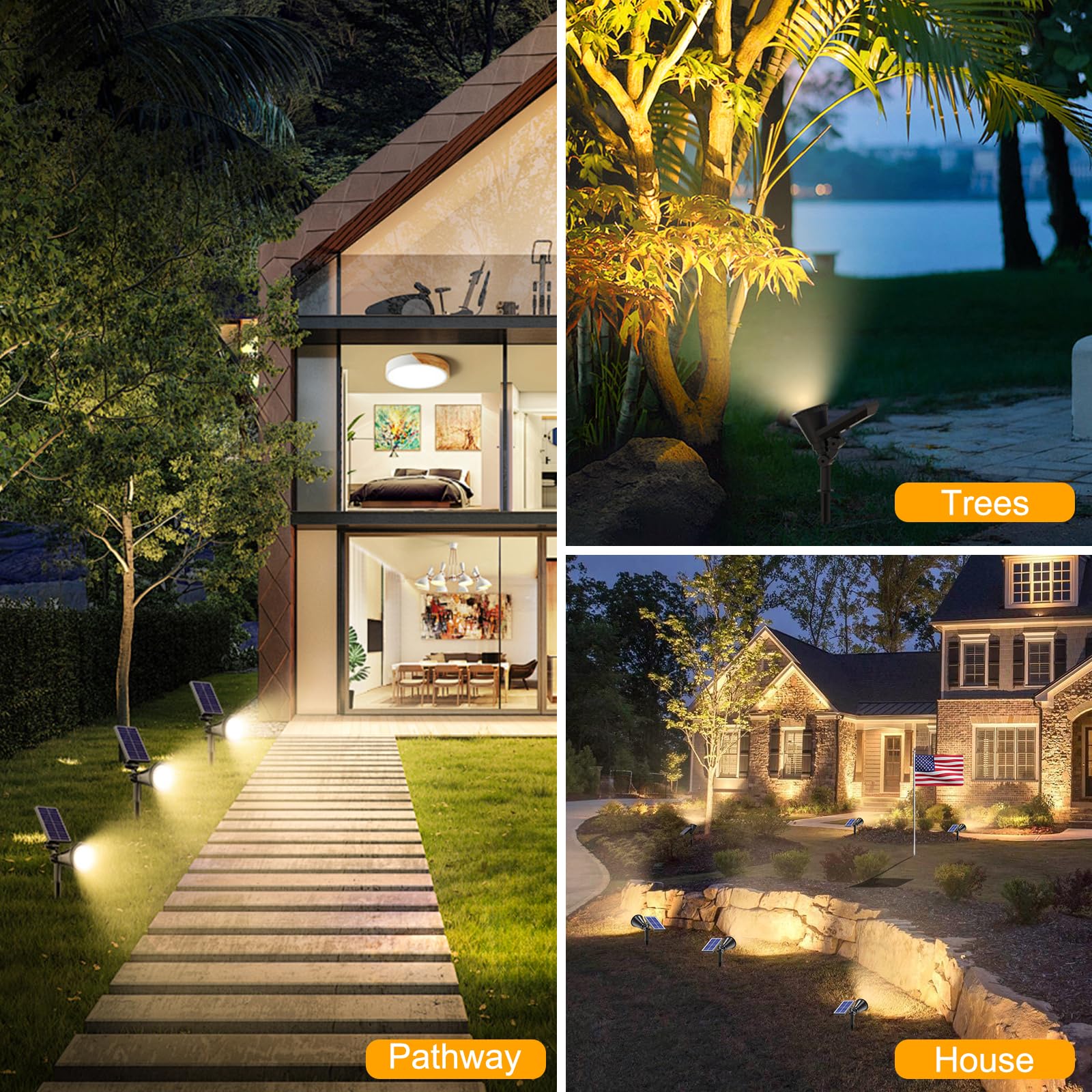 APOMAO two-in-one design supports wall mounting or ground staking for flexibility.