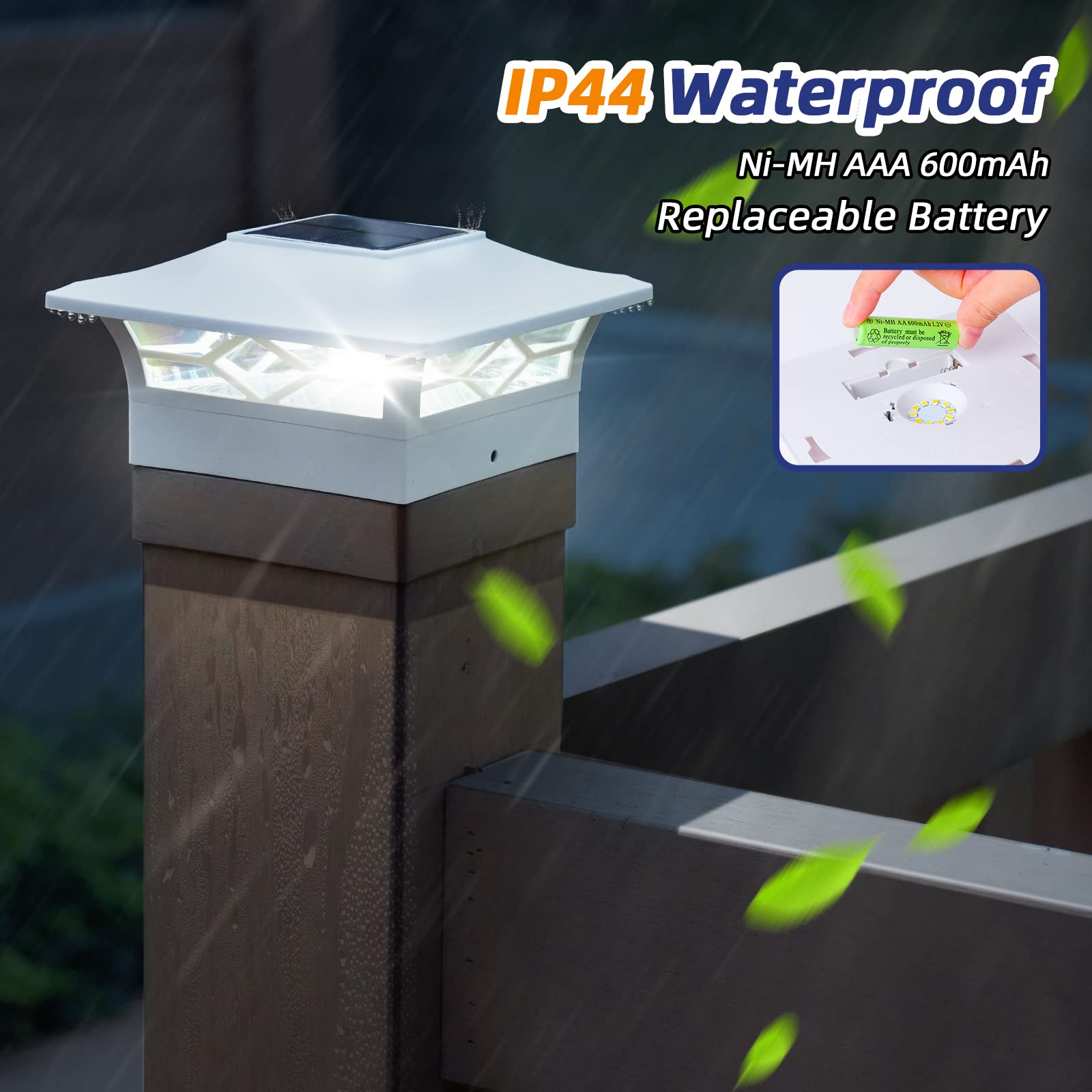 Auto on/off operation provides consistent night illumination