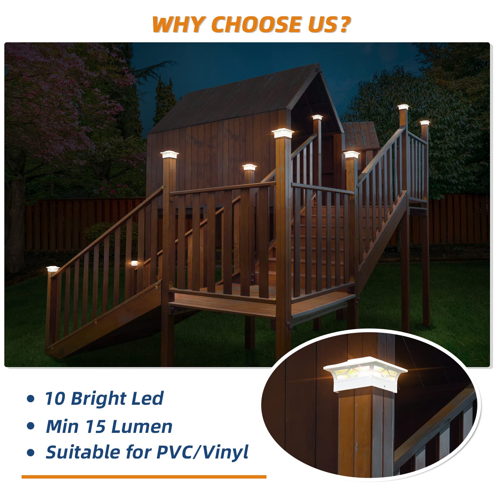 Easy no-wiring installation on standard posts