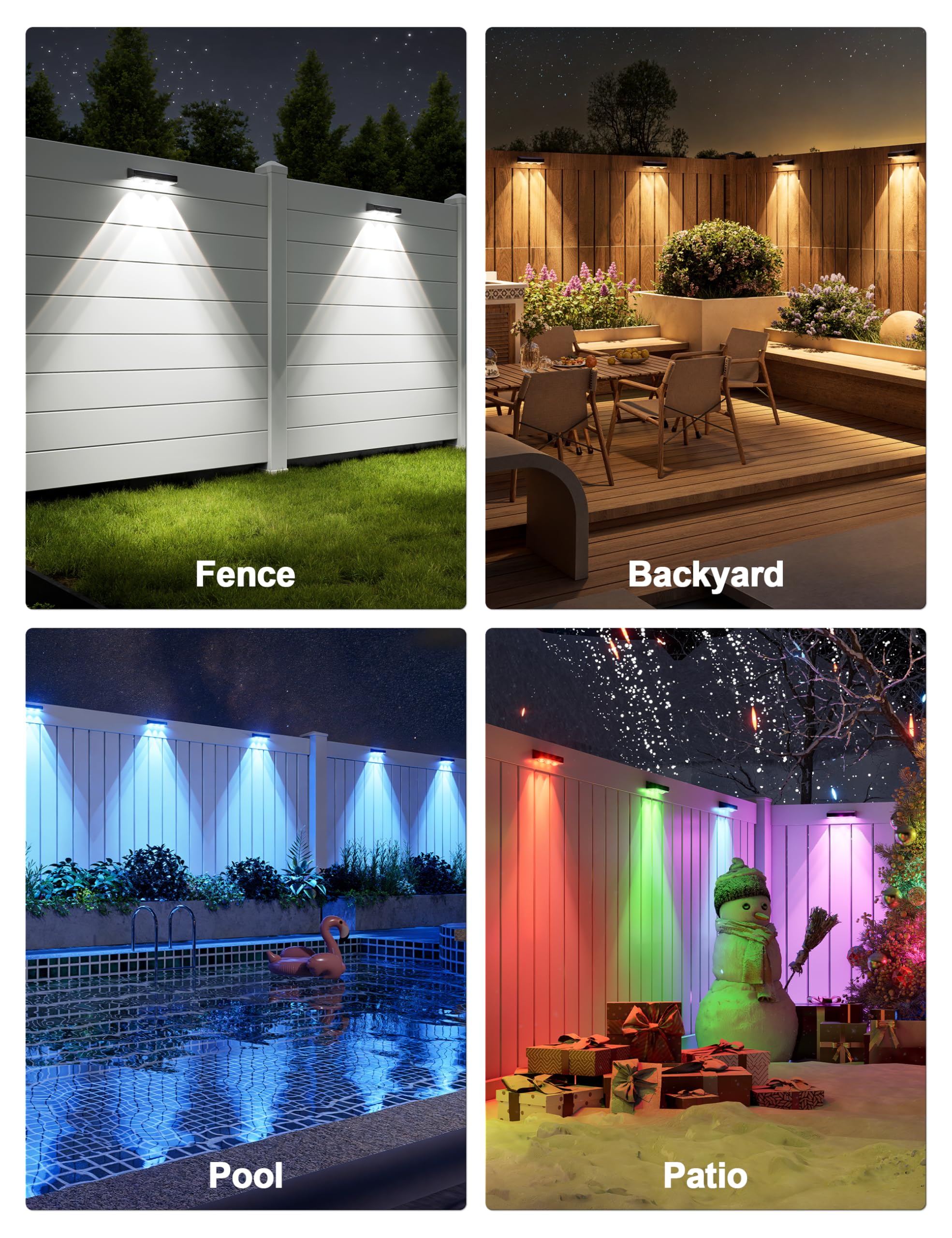 APONUO 12-pack fence lights brightens fences and patios affordably